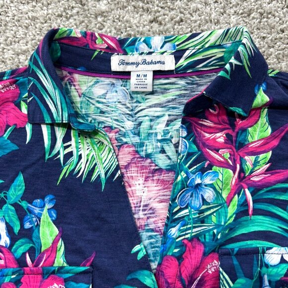 Tommy Bahama Women's Sz M Floral Button-Up Shirt Tropical Print Long Sleeve - Picture 3 of 9